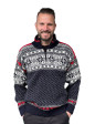 Nordlys snøkrystalls unisex genser i marine/rød