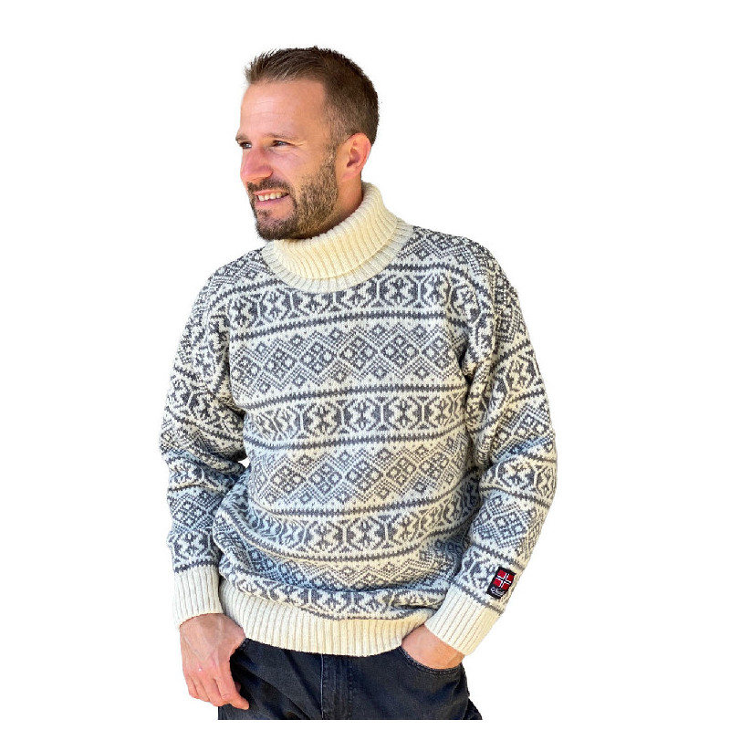 Nordlys genser unisex grå/hvit