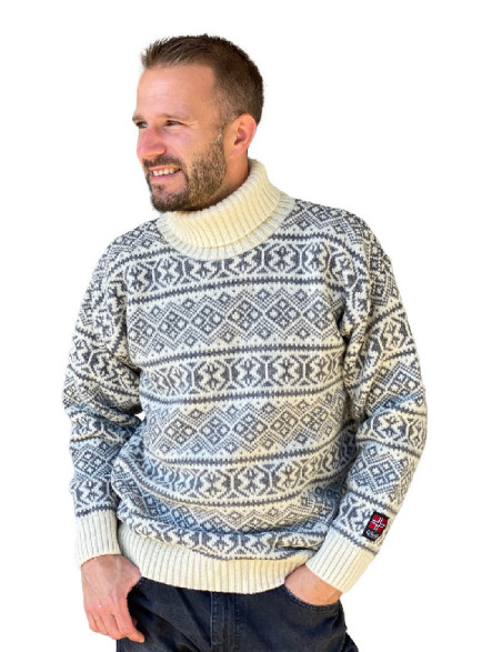 Nordlys genser unisex grå/hvit
