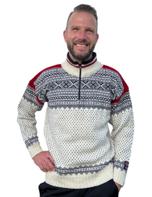 Nordlys setesdal unisex i hvit/marine/rød