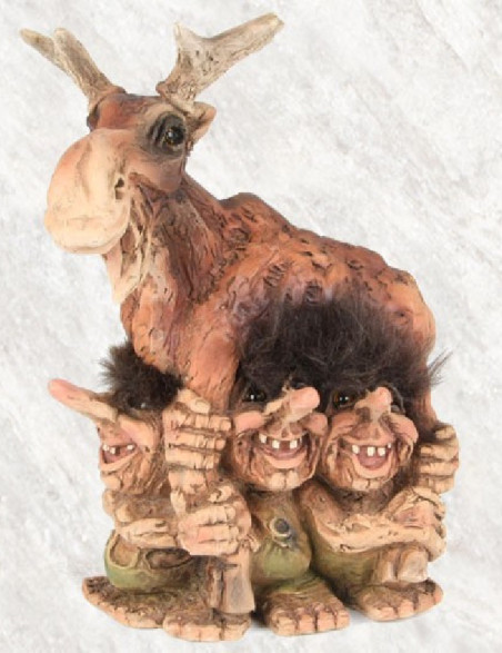 Troll bambini e alce