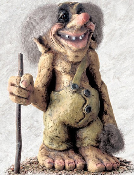 Gamle troll med spaserstokk stor