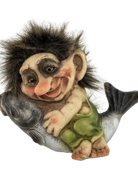 Troll Seduto on a fish
