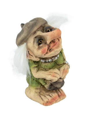 Vecchio donna troll con cappello e bag