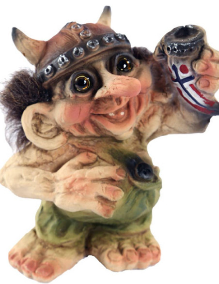 Trolls, vichingo trolls con bevendo corni