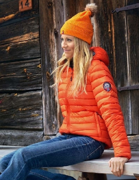 Dunjakke dame oransje