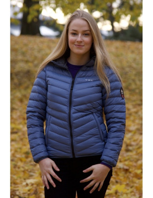 Piumino Ultraleggero giacca con cappuccio, donna, Acciaio blu