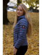 Piumino Ultraleggero giacca con cappuccio, donna, Acciaio blu