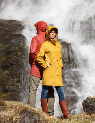 Pioggia cappotto donna giallo