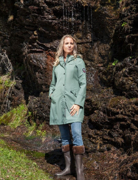 Pioggia cappotto donna leggera verde