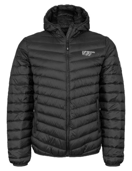 Dunjakke unisex Sort m/hette