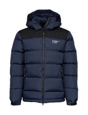 Pesado Unisex Chaqueta de plumas Azul marino/Negro