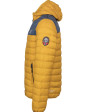 Piumino Ultraleggero giacca con cappuccio, giallo/blu marino