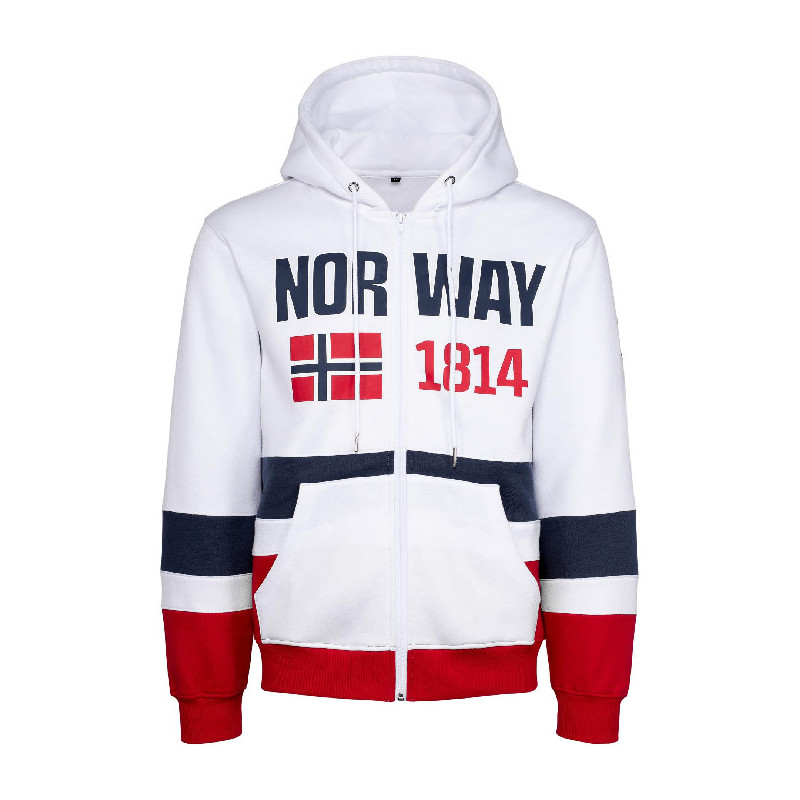 Norway hvit support hettegenser med glidelås