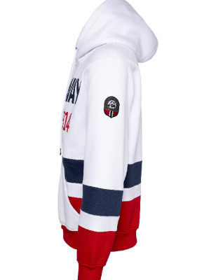Norway bianco support felpa con cappuccio con zip
