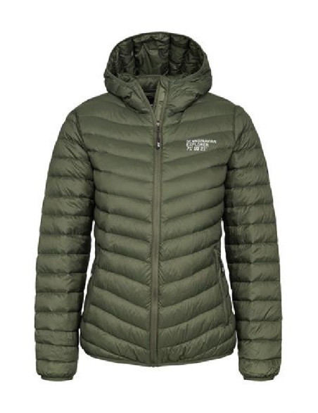 Piumino Ultraleggero giacca con cappuccio, scuro verde