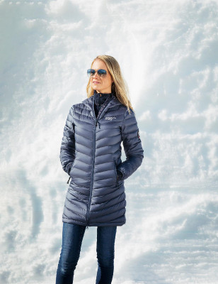 Piumino Ultraleggero cappotto metall blu