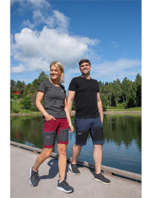 Turshorts dame grå/vinrød