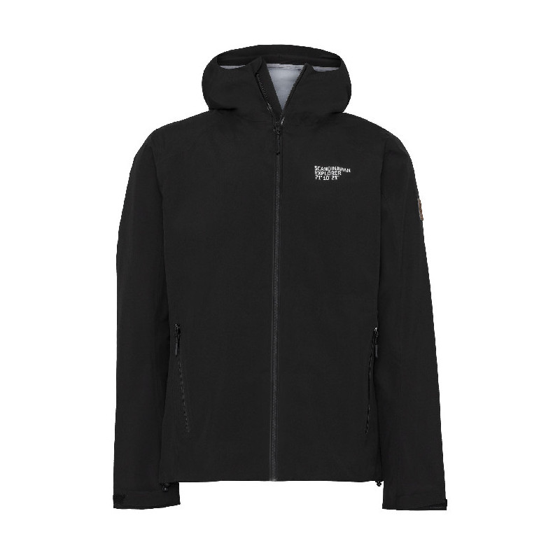 Chaqueta impermeable jaspeado Unisex negro