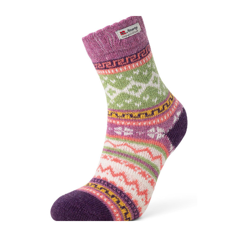 Norwegian patterned socks purpel