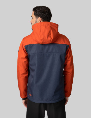 Unisex Softshell Chaqueta Jaspeado Azul marino/Naranja