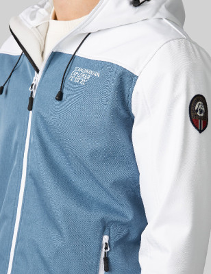 Unisex Softshell giacca Melange Bluesteel/bianco