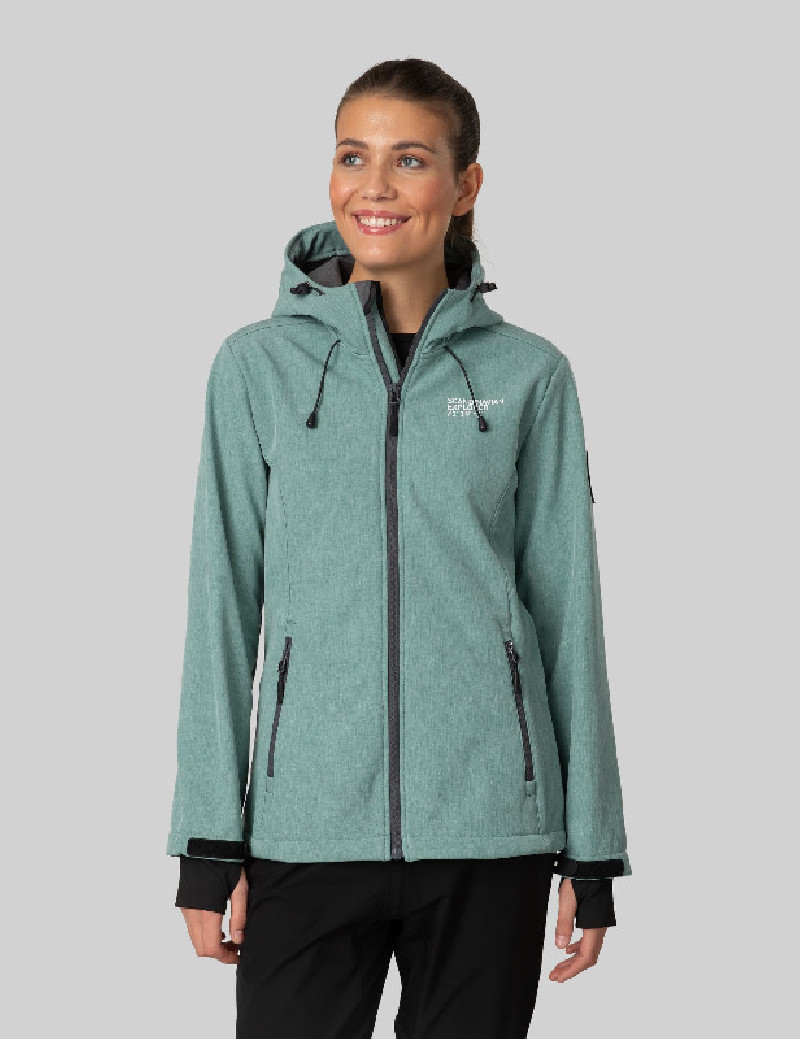Lady Softshell Jacket Melange Mint Green