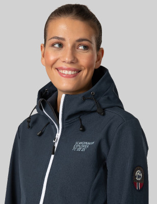 Dame Softshell Jakket Melange Marine Blå
