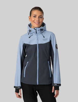 Donna Softshell giacca Melange blu marino/leggera blu