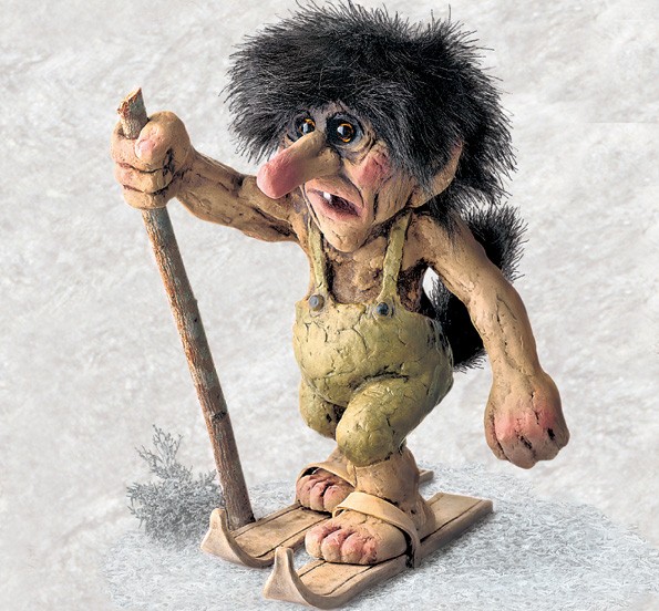 Troll on ski - Collectible Norwegian Figurine | NyForm Troll