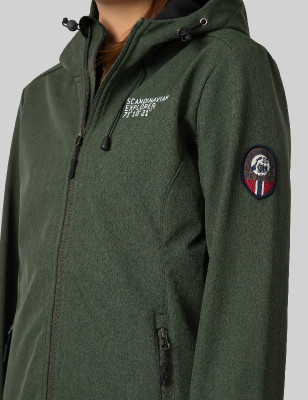 Dame Softshell Jakket Melange Skogsgrønn