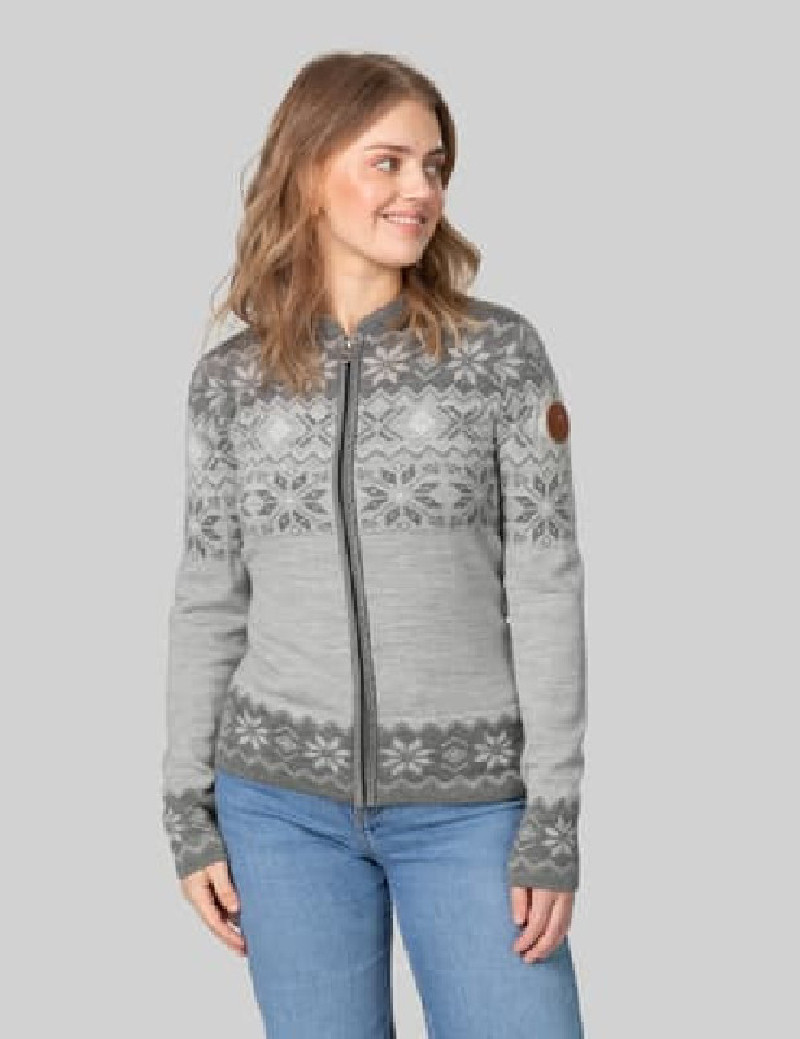 Tradizionale Lana merino donna maglione grigio