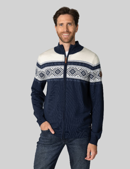 Tradizionale Lana merino Unisex maglione in blu marino