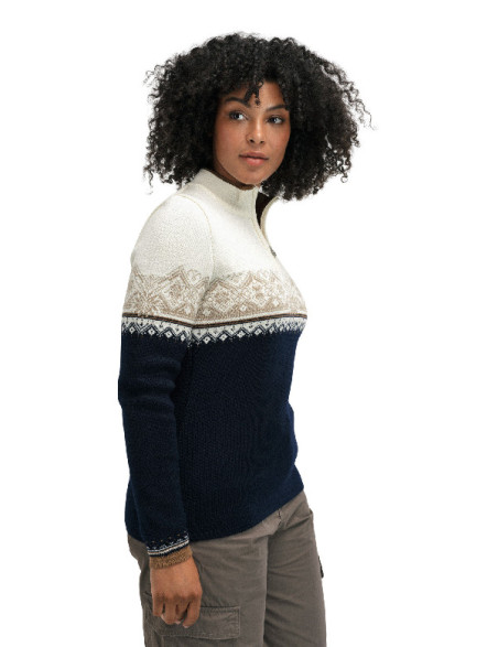 Moritz donna maglione in blu marino bronze beige bianco sporco