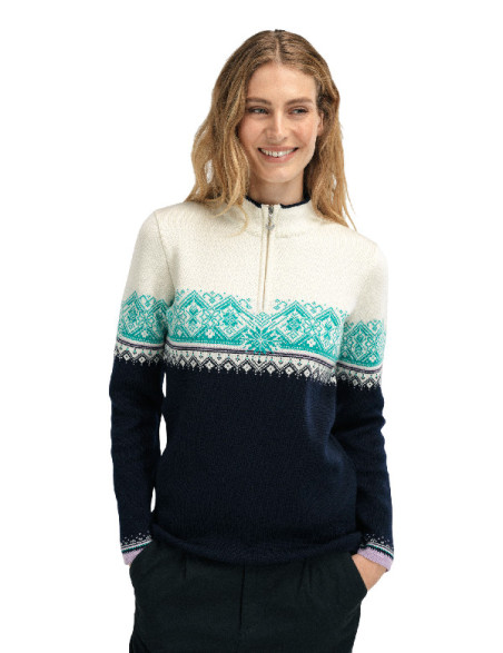 Moritz donna maglione in Turchese/bianco/blu marino