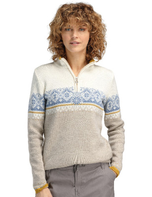 Moritz donna maglione in sand bianco sporco blu shadow