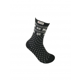 Black socks with norwegian pattern