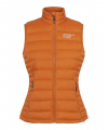 Slim fit lady vest in burnt Orange . 90 % down / 10 % feather.