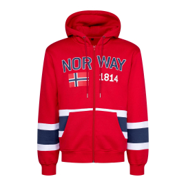Norway red support hoody with zip
