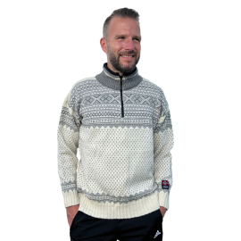 Nordlys ull genser blå/rød unisex