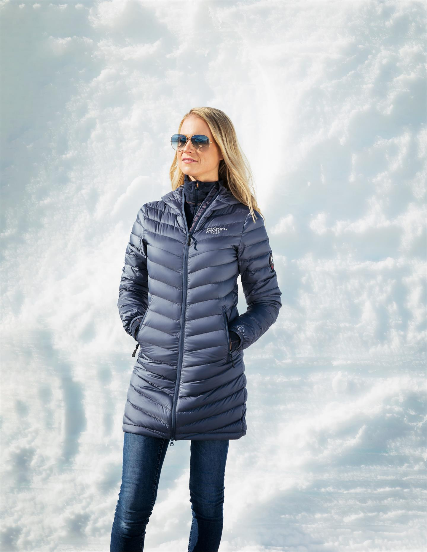 Ultra Light Down Coat metall blue Scandinavian Explorer