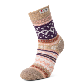 Norwegian patterned socks brown