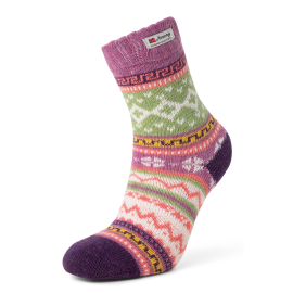 Norwegian patterned socks purpel