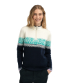 Moritz woman sweater in Turquoise/white/navy