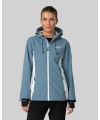 Lady Softshell Jacket Melange Steel Blue/White