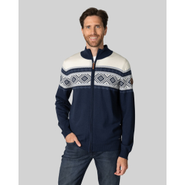 Traditional merino wool unisex sweater in navy